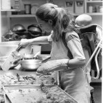 Patty Corwin in the kitchen in the late 1970s with her daughter, Lena Corwin ’91.