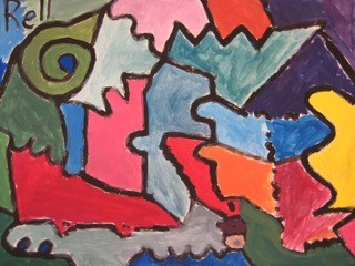 Second graders study line, shape, color and texture.
